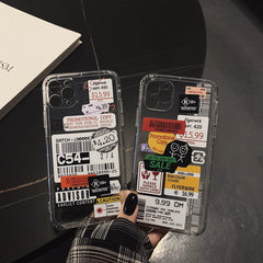 Luxury QR Code phone case letter for iphone 11 Pro Max X XS MAX XR cover laser tpu soft for iphone 12 mini pro max 7 8 plus case