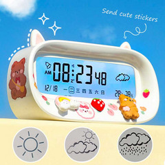 YICKYUE - Timing Alarm Clock Smart Time Table Decoration Students Wake-up Artifact Electronic Clock Watch Digital Alarm Clock with decor
