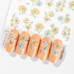 Butterfly 3D Acrylic Engraved Nail Sticker Lover Kiss Flower Nails DIY Nail Art Decor Gel Polish 5D Sticker Manicure Foils