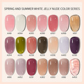 MAYCHAO 7.3ml Transparent Jelly Gel Nail Polish Pink Gel Semi Permanent Polish Top Coat Soak Off UV Gel Art Nail Varnish