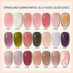 MAYCHAO 7.3ml Transparent Jelly Gel Nail Polish Pink Gel Semi Permanent Polish Top Coat Soak Off UV Gel Art Nail Varnish