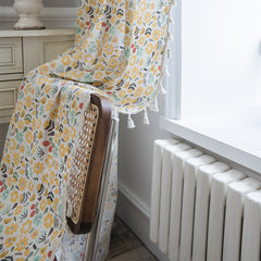 YICKYUE - Finished Curtains Floral Prints Tassels Small Windows Kitchen Curtains Cotton and Linen Semi Shading Floating Windows