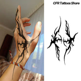 YICKYUE - Asymmetric Thorn Totem Herbal Juice Tattoo Sticker Hands Back Waterproof Durable Temporary Tattoo Dark Gothic Fake Tattoo Gift