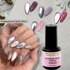 1pcs 9D Wide Cat Eye Magnetic Nail Polish Long Lasting Shiny Bright Silver UV Gel Varnish Enamel Lacquer Glitter Nail Art Tools