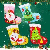 Handicrafts Christmas Socks Hat Kindergarten Children's Toys Crafts Decorate Kids Supplies Gift Bag Girl Boy Educational Toys