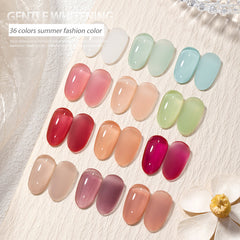 Yickyue 15ml Jelly Nude Nail Gel Polish 36 Colors Semi Transparent Summer Ice Through Gel Pink Blue Soak Off UV LED Nail Gel Varnish