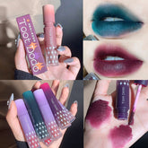 Yickyue 8 Colors Cool Girl Matte Lipstick Green Darkness Velvet Lip Gloss Liquid Lip Tint Cream Pigment Long Lasting Lip Makeup Cosmetic