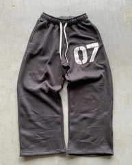 Hearujoy 90s Streetwear Woman Number Pants Y2k Harajuku Running Joggers Sport Casual Trousers Printed Pattern Fashion Hip Hop Street Sweatshirt Pocket