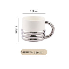 Nordic Ceramic Breakfast Espresso Coffee Mug 320ML Large Milk Juice Cocoa Cup Decor Home Office Water Cup Wedding Birthday Gift