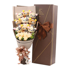 Hot Sale Cute Teddy Bear Stuffed Animal Plush Toy Cartoon Bouquet Gift Box Creative Birthday Valentine's Day Christmas Gift