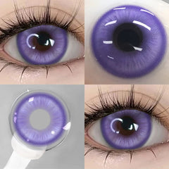 YICKYUE Cosplay Green Colored Contact Lenses 2pcs Crazy Contact Lenses Anime Rad Eye Lenses Halloween Beauty Makeup Lens