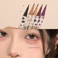 Yickyue 1pcs Lying Silkworm Eyeliner Pen Tea Brown Liquid Eye Shadow Pencil Smooth Quick-drying Cosmetics Cows Eye Makeup Beauty Tools