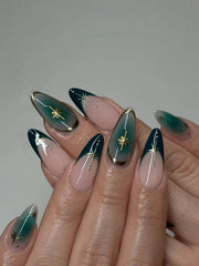 YICKYUE - Press on nails Acrylic nails with long almond nails are used daily by women and girls