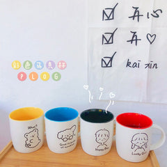 South Korea ins ceramic cup personality trend Mug simple Nordic girl lovely home water cup