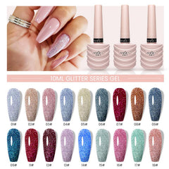 Ennisi Explosion Diamond Glitter Nail Gel Polish Sequins UV Gel Nail Varnish Nail Art Crystal Diamond Bundi Powder Nail Gel Glue