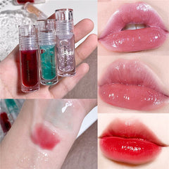 Mirror Water-light Lip Gloss Lip Glaze Transparent Shiny Glass Lip Oil Moisturizing Waterproof Liquid Lipstick Lip Tint Cosmetic