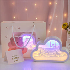 Desk Decoration Paper Carving Light Female High-level Birthday Gifts for Girls Creative Exquisite Lamp Beside Night Light