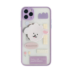 with sheep stand holder cute phone case for iphone 12 11 13 pro max mini 7 xr xsmax x 8 plus cartoon cases cute shockproof capa