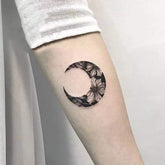 Black Moon Flower Fake tattoo Water Transfer Waterproof Temporary Sticker Women Men sexy Beauty Body Art Cool Stuff Arm Art