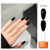 YICKYUE - 7ml Semi Permanent Gel Nail Polish Black White Red Nude Nails Art Soak Off UV LED Varnish Base Top Coat