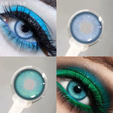 YICKYUE - New 1pair Colored Contact Lenses for Eyes Brown Contacts Lenses Fashion Blue Eyes Lenses Yearly Korean Gray Contacts