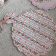 YICKYUE - Ceramic Placemat Retro Rose Printing Coaster Bowl Pots Mat Anti-scald Table Mats Elegant Pink Home Diningtable Decor Placemats