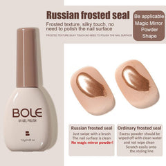 BOLE Russian-style Frosted Seal Layer Not Stick To Magic Mirror Powder Manicure Suede Matte Nail Polish Glue Nail Phototherapy