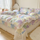 Yickyue Korean version of the four seasons universal cotton four-piece princess style bed sheet quilt cover tatami quilted quilting