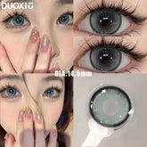 YICKYUE - 1Pair New Color Contact Lens Korea Pupils Nature High Quality Myopic Gray Lens Blue Eyes - 0.00 to- 8.00 Diopter Lenses