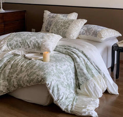YICKYUE - Romantic fairyfair pastoral flower beding set,full queen king green blue red home textile flat sheet pillow case duvet cover