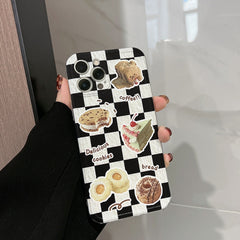 Bread coffee cake delicious soft silicone shockproof phone case for iphone x xr xsmax 12 mini 11 13 pro max 8 7 plus cute cover