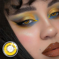 YICKYUE 2PCS Cosplay Colored Contact Lenses For Eyes Black Contacts Cosplay Anime Cosmetic Lenses Blue Lenses White Eyes Contacts