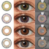 YICKYUE Natural Color Contact Lenses for Eyes 3 Tone Color Lens Gray Contact Lens Yearly Fashion Blue Contact Lens Colored Eye Contacts