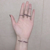 Waterproof Temporary Tattoo Sticker Line Letter Body Art Fake Tattoo Flash Tattoo Finger Female