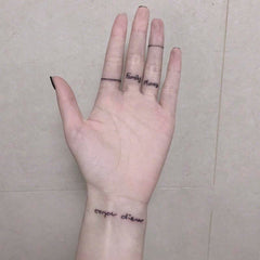 Waterproof Temporary Tattoo Sticker Line Letter Body Art Fake Tattoo Flash Tattoo Finger Female