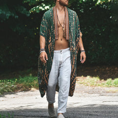 Hearujoy Fashion Shawl Mens Print Long Shirt Cardigan Summer Hawaiian Beach Sunscreen Cloak Casual Loose Cape Coat Clothing For Men 6XL