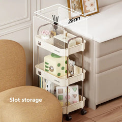 Yickyue 2/3/4 Layers Modern Trolley Rack Kitchen Vegetable Seasoning Bottle Storage Rack Living Room Snacks Sundry Organizer
