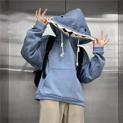 Hearujoy Funny Shark Patchwork Hoodies Autumn Kawaii Women's Sweatshirt Oversized Casual Long Sleeve Pullover cotton Couple y2k clothes