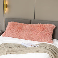 Super Soft Long Plush Bed Pillows Cover Rainbow Colorful Winter Warm Fleece Pillowcase Side Zipper Fluffy Sleeping Pillow Case