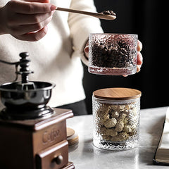 Crystal Glass Sealed Can Snacks Storage Tank Candy Jar with Lid Kitchen Storage Jars for Loose Tea Coffee Bean Sugar Salt Grains