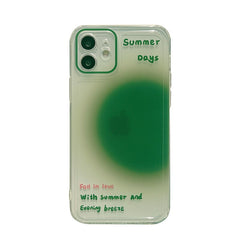 Green Gradient phone case for iphone 7 8 plus x xs max xr se 11 12 pro max mini ins silicone cases cover cute cover capa