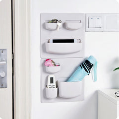 W&G Kitchen Storage Household Adhesive Wall Shelf Bathroom Wall Storage Rack Wall Hanging Shelf Kitchen Organizer Hanging Rack