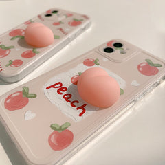 3D peach soft silicone phone case for iphone x xr xs max 11 12 mini pro max 8 7 plus Unzip cover shell capa conque