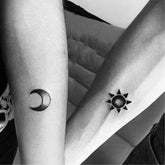 Waterproof Temporary Tattoo Sticker Harajuku Couple Sun And Moon Pattern Design Body Art Fake Tattoo Flash Tattoo Arm Female