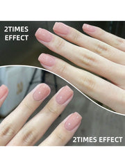 YICKYUE - 1 PC 15ML Nail Polish - Jelly Ice Transparent Pink, Peelable UV LED, Oval Shape, , Solid Pattern, for Nail Salon and DIY