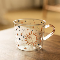 MDZF SWEETHOME 500ml Creative Scale Glass Mug Breakfast Milk Coffe Cup Household Couple Water Cup Sun Eye Pattern Drinkware