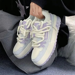 YICKYUE - New Model Womens Volcanise Shoes Versatile Fashion Wear Resistant Skateboard Shoes Non Slip Breathable Womens Sneakers
