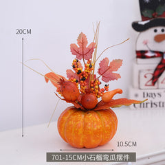 Harvest Artificial Pumpkin Maple Leaf Ornament Autumn Halloween Decorations Thanksgiving Party Fall Home Decor Photography Props