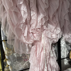 YICKYUE - Pink Rococo Style Flounces Curtain Shop Window Decoration Gauze Curtain Multi-Layered Lace Bedside Curtain Bedroom Decor