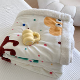 Yickyue New Flower Printed Milk Fleece Autumn Winter Warm Blankets for Bed Floral Imitation Lambswool Blanket Warmth Thick Throw Blanket